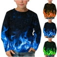 thumbnail image 1 of LOVZFMLL Toddler Boys Tops, Fashion Flame Print Casual Everyday Crew Neck Long Sleeve T-Shirt, Fall Clothes 3-4 Years Boys Clothes, 1 of 5