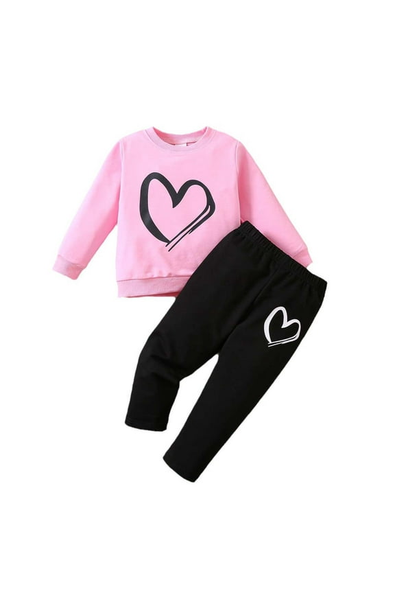 Toddler Girl Clothes Long Sleeve Top and Pant 2 Piece Sets Going Out Streetwear Casual Fall Winter Outfits 18-24 Months