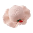 thumbnail image 1 of LOVZFMLL Toddler Girls Straw Bucket Hat Wide Brim Sun Protection Sun Hat for Little Kids Summer Outdoor Beach Play Age 2-8 Years, 1 of 1