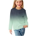 thumbnail image 1 of LOVZFMLL Toddler Girls Tops, Ombre Casual Fashion Everyday Versatile Essential Crew Neck Long Sleeve T-Shirt, Fall Clothes 3-4 Years Girls Clothes, 1 of 7