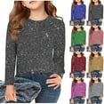 thumbnail image 1 of Lovzfmll Toddler Girls Tops, Sparkly Dressy Crew Neck Long Sleeve Party Outfits, Fall Dressy Clothes 3-4 Years Girls Clothes, 1 of 6