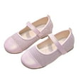 thumbnail image 1 of LOVZFMLL Toddler Little Girls Dress Shoes Party Princess Slip On Mary Jane Flats Shoes Classic Glitter Footwear Hook and Loop Pink 5.5-6 Years, 1 of 7
