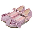 thumbnail image 1 of LOVZFMLL Toddler Little Kid Girls Dress Shoes Wedding Party Prom Low Heels Glitter Mary Jane Princess Bow Shoes Footwear Pink 10-11 Years, 1 of 6