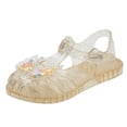 thumbnail image 1 of LOVZFMLL Toddlers and Little Girls Jelly Sandals with Butterfly Summer Beach Hollow Closed Toe Flats for Ages 1-8 Princess Dress Shoes Gold 2.5-3 Years, 1 of 8