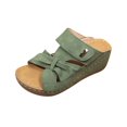 thumbnail image 1 of LOVZFMLL Wedge Sandals for Women 2025 Summer Fashion Casual Slip On Open Toe Chunky Sandals Outdoor Beach Vacation Comfort Walking Clogs Army Green 6.5, 1 of 8