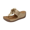 thumbnail image 1 of LOVZFMLL Wedge Sandals for Women 2025 Fashion Flower Flip Flops Thongs Casual Outdoor Beach Vacation Comfort Walking Chunky Sandals Gold 8.5, 1 of 9