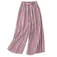 thumbnail image 1 of LOVZFMLL Wide Leg Pants for Women Stripe Flowy Swing Straight Leg Palazzo Trousers Casual Loose Loungewear Pants with Pockets, 1 of 4