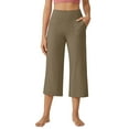 thumbnail image 1 of LOVZFMLL Women's Capri Pants with Pockets High Waist Sweatpants Summer Wide Leg Workout Cropped Yoga Pants for Casual Running Gym Coffee S, 1 of 8
