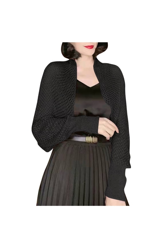 Women's Cardigan Long Sleeve Shawl Cropped Crochet Knit Cardigan for Wedding Bride Dresses Lightweight Arm Sleeves Cover-Ups