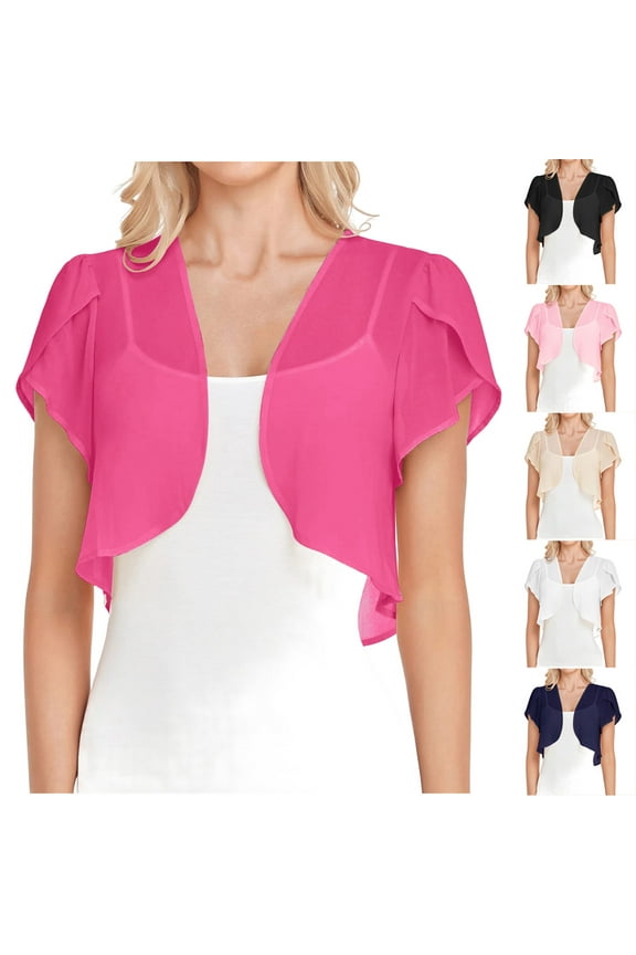 Women's Cardigan Short Sleeve Lightweight Short Vest High Low Hem Draped Duster Casual Open Front Layering for Summer