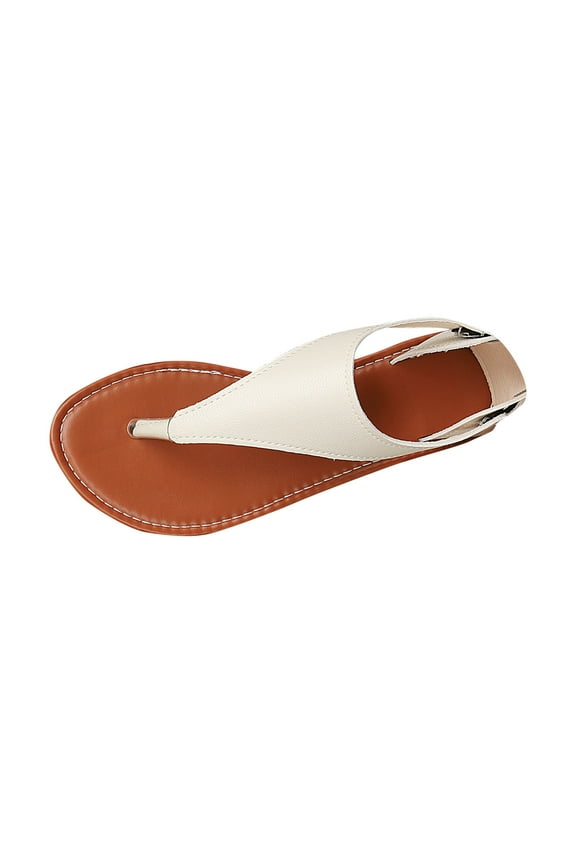 Women's Flip Flops Fashion Casual Flat Sandals for Summer Outdoor Walking Beach Vacation Thong Slippers White 9