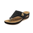 thumbnail image 1 of LOVZFMLL Women's Flip Loop Thong Sandals with Arch Support Casual Hollow Beach Comfort Walking Slippers Open Toe Slip On Black 6, 1 of 8