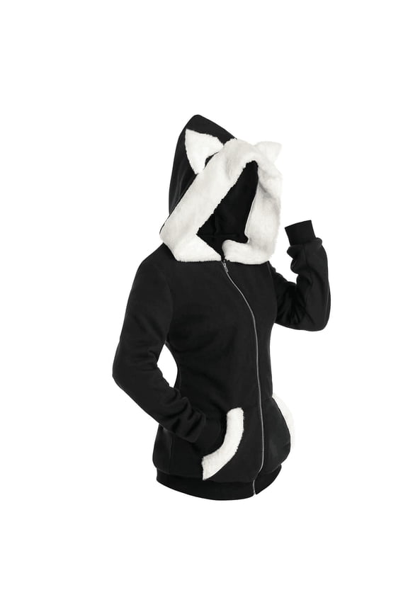 Women's Hooded Jacket Faux Leather Long Coat Puffer Jacket with Fur Hood & Pockets Winter Warm Overcoat
