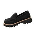thumbnail image 1 of LOVZFMLL Women's Loafers Shoes Chunky Chunky Penny Loafer Comfortable Slip On Work Office Business Casual Dress Shoes Black 8.5, 1 of 9