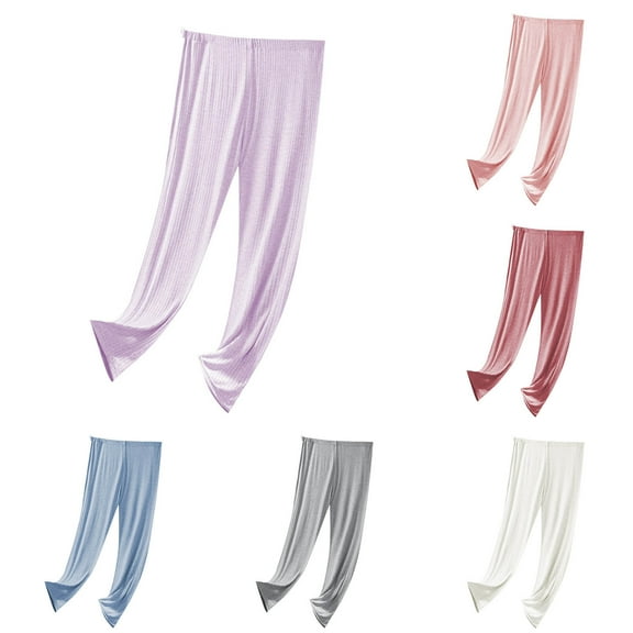 LOVZFMLL Women's Pajama Pants Adjustable Waist Soft Comfy Sleep Bottoms Casual Loose Fit Lounge Pants Loungewear Trouser