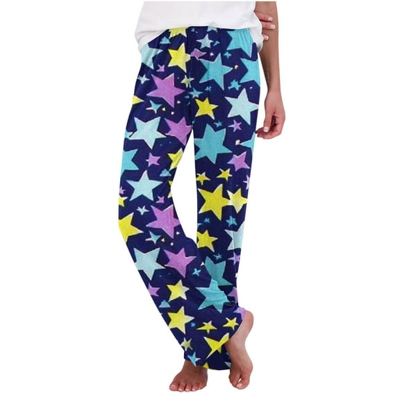 LOVZFMLL Women's Pajama Pants Casual Lounge Pants Soft Comfy Sleepwear Bottoms Full Length Loungewear Trouser Printed