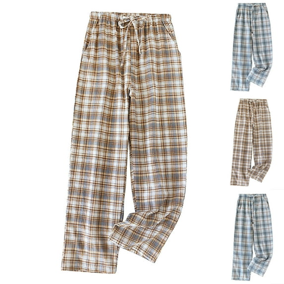 LOVZFMLL Women's Pajama Pants Gingham Plaid Soft Comfy Sleep Bottoms Casual Lounge Pj Pants Loungewear Trouser with Pockets