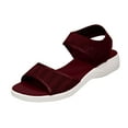 thumbnail image 1 of LOVZFMLL Women's Sandals 2025 Comfort Walking Hiking Wedges Sandals with Arch Support Open Toe Ankle Strap Casual Summer Sandals Wine 9.5, 1 of 4