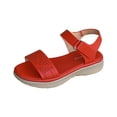thumbnail image 1 of LOVZFMLL Women's Sandals Comfort Walking Hiking Wedges Sandals with Arch Support Open Toe Ankle Strap Casual Summer Sandals Red 8.5, 1 of 9