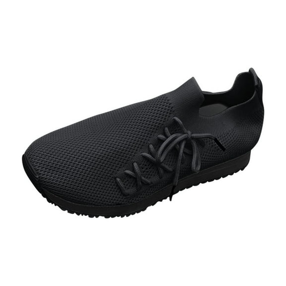 LOVZFMLL Women's Sneakers Tennis Workout Gym Shoes Lightweight Comfortable Running Shoes Slip On Casual Walking Shoes Black 5.5