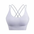 thumbnail image 1 of LOVZFMLL Women's Sports Bras Crisscross Back Strappy Workout Yoga Crop Tank Top Padded Support Bra for Gym Running Fitness White 2XL, 1 of 3