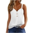 thumbnail image 1 of LOVZFMLL Women's Summer Tops Scoop Neck Sleeveless Tank Tops Casual Sleeveless Button Front T-Shirts Blouses Spring Outfits White M, 1 of 6