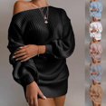 thumbnail image 1 of LOVZFMLL Women's Sweaters, Acrylic Crew Neck Ribbed Pullover Solid Color Casual Streetwear Dressy Loose Tops Warm Fall Winter Clothes, 1 of 5