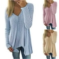 thumbnail image 1 of LOVZFMLL Women's Sweaters V-Neck Ribbed Pullover Solid Color Casual Basic Everyday Loose Long Sleeve Tops Warm Fall Winter Clothes, 1 of 6