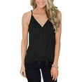 thumbnail image 1 of LOVZFMLL Women's Tank Tops Spaghetti Strap Tie Knot Button Down Shirts Summer Casual Sleeveless Blouses Tunics Tops Loose Fit Tees Black L, 1 of 5