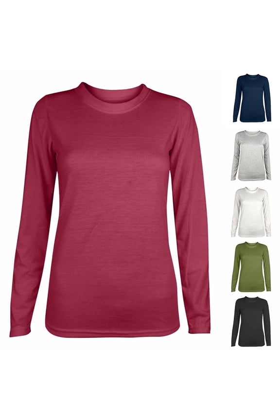 Women's Tops Solid Color Casual Essential Everyday Versatile Layering Tee Shirt Tops, Crew Neck Long Sleeure Relaxed Fit Pullover Fall Outfits for Women 2025