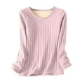 thumbnail image 1 of LOVZFMLL Women's Tops Solid Color Casual Everyday Essential Versatile Tee Shirt, Going Out Tops Crew Neck Long Sleeure Loose Blouse Fall Outfits for Women 2025, 1 of 4