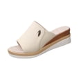 thumbnail image 1 of LOVZFMLL Women's Wedge Sandals Casual Open Toe Slip On Shoes Comfort Slides for Summer Dressy Women's Outdoor Footwear Beige 8.5, 1 of 7
