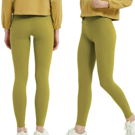 LOVZFMLL Women's Yoga Leggings, High Waist Butt Lifting Breathable Stretchy Women's Workout Gym Running Causal Wear Leggings Green XL