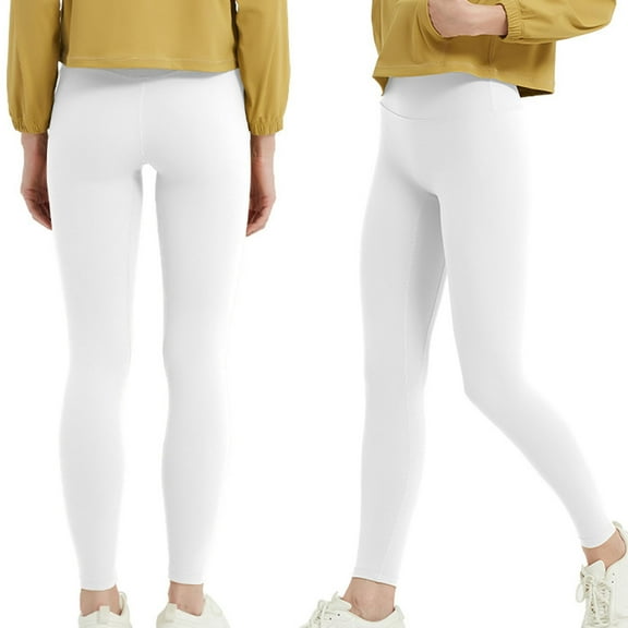 LOVZFMLL Women's Yoga Leggings, High Waist Butt Lifting Breathable Stretchy Women's Workout Gym Running Causal Wear Leggings White XL