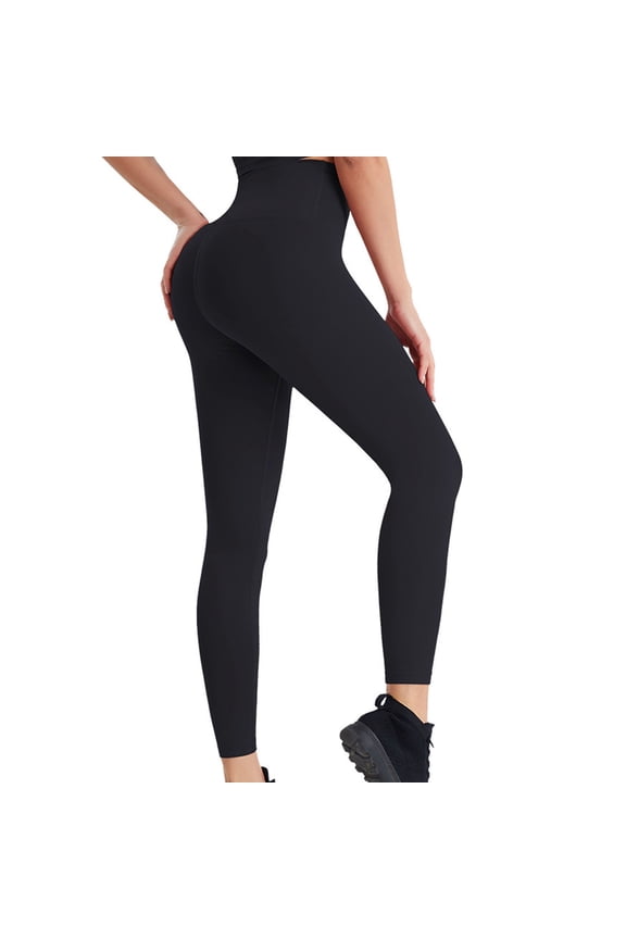 Women's Yoga pants High Waisted Butt Lifting Stretchy Shapewear Leggings for Outdoor Training Running Athletic Tights Black L
