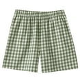thumbnail image 1 of LOVZFMLL Womens Shorts Cotton Lounge Sleep Shorts Elastic Waist Solid Color Gingham Plaid Shorts Bottoms Summer Casual Army Green M, 1 of 5