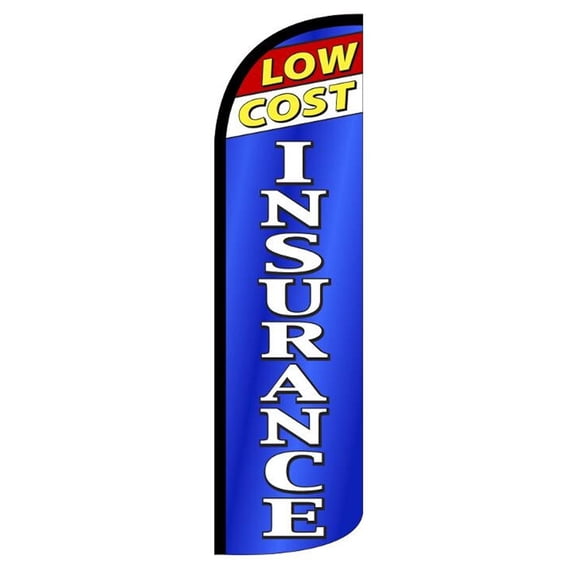 LOW COST INSURANCE Windless Flag (Hardware Not Included) |Advertisement /Business Flags | Feather Flag |