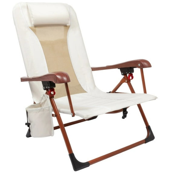 Ozark Trail Low Profile Reclining Glamping Chair, Vanilla Dream