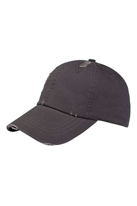 LOW PROFILE (UNS) WASHED TWILL DISTRESSED CAP - Charcoal