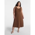 thumbnail image 1 of Terra & Sky Women’s Plus Low Scoop Neck Tank Dress, Sizes 0X-5X, 1 of 4