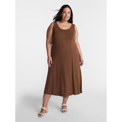 Women’s Plus Low Scoop Neck Tank Dress, Sizes 0X-5X
