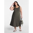 thumbnail image 1 of Terra & Sky Women’s Plus Low Scoop Neck Tank Dress, Sizes 0X-5X, 1 of 4