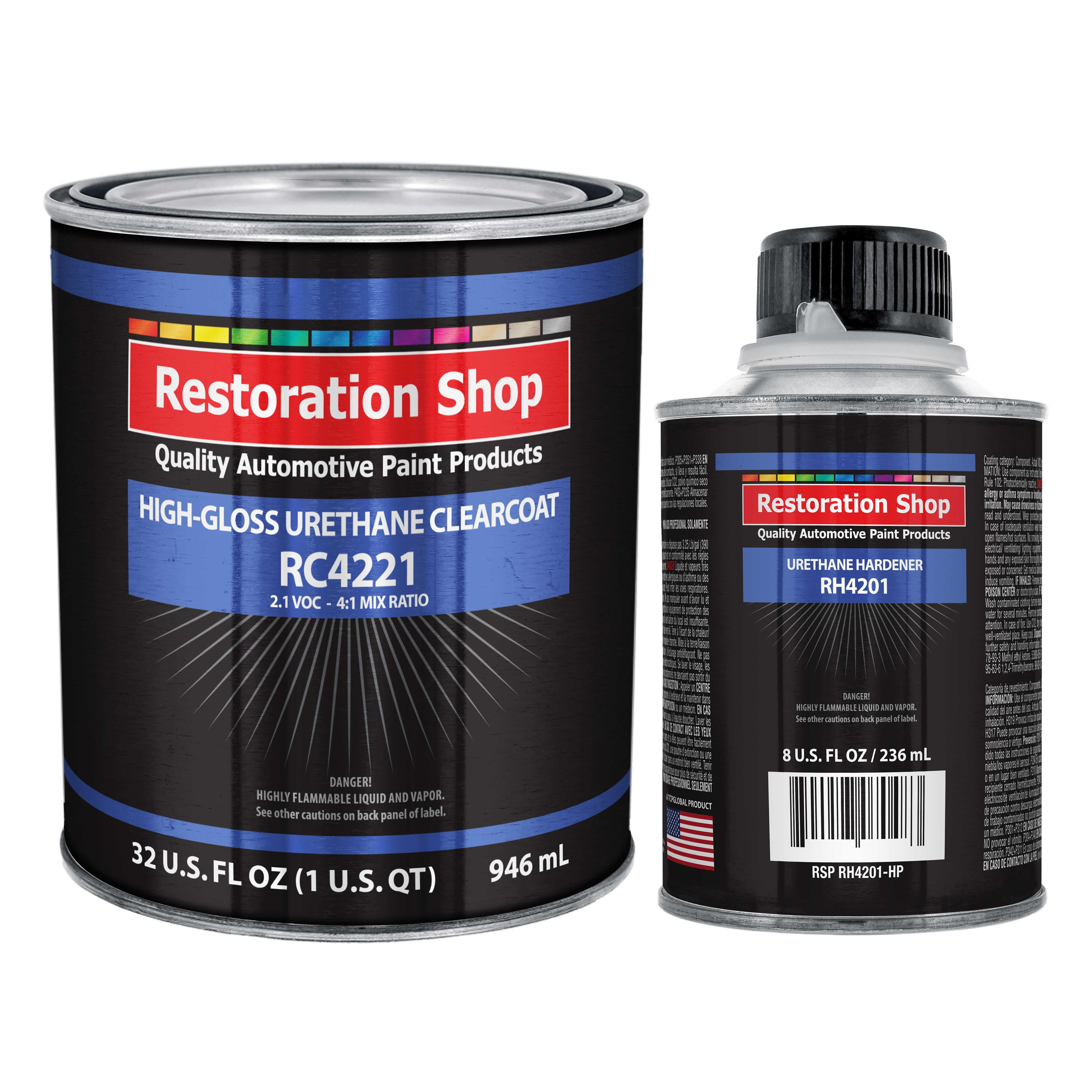 LOW VOC HIGH GLOSS URETHANE CLEARCOAT QUART KIT for Basecoat Auto Paint
