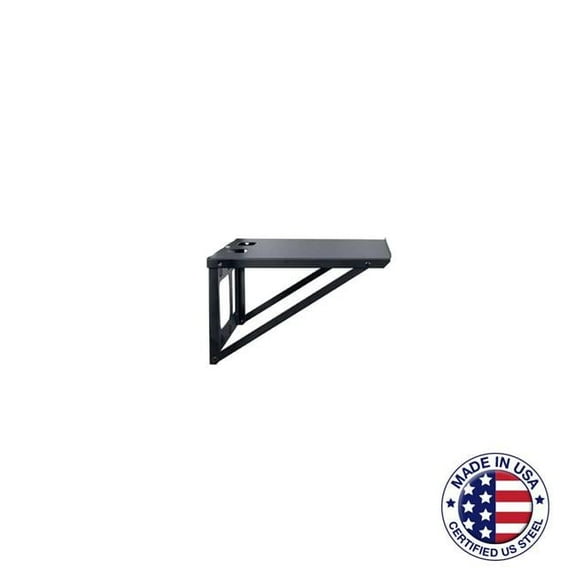 Lowell Manufacturing FS18-14 Wall Shelf, 18" W x 14" D, Flat-Ship, Heavy-Duty Steel, Black Finish  Keywords