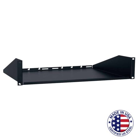 LOWELL MANUFACTURING US-110 Rack Utility Shelf-1u, 10in D, Blk