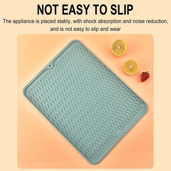LOWLHOME 2PCS Silicone Dish Drying Mat for Multiple Usage,Silicone Dish Drying Mat for Kitchen Counter, Eco-Friendly Fast Dry Dish Mat,Easy Clean Multi Usage Drying Matt(Green,16"×12")