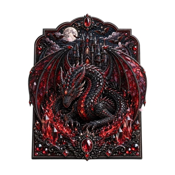 LOWLHOME 3D Layered Dragon Diamond Painting Kit, Fantasy Crystal Pearl Drill DIY Art Decor, Embossed Relief Canvas with Pearl & Multi‑Facet Crystal Rhinestones