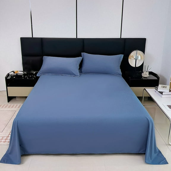 LOWLHOME Bedsheet,Cooling Sheets,Soft and Breathable Sheet Easy to Care,Anti-Wrinkle and Fade Resistant Soft Non Slip Comfortable Sheets,90.55脳47.24inch (Includes 1 Fitted Sheet),Blue