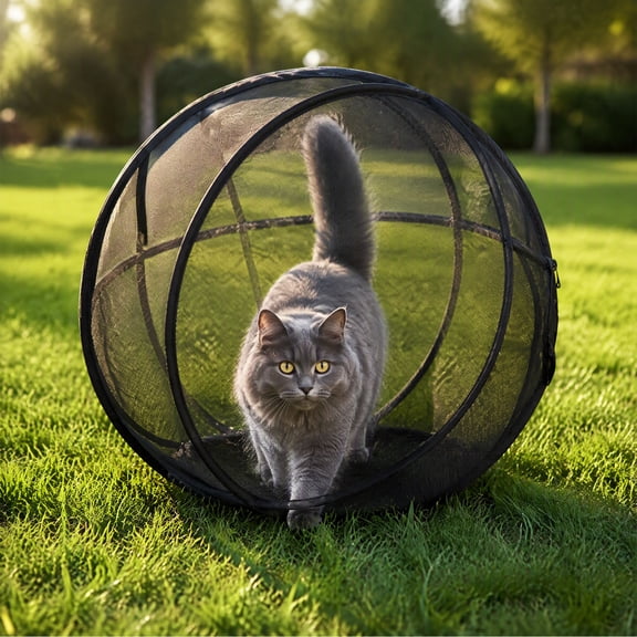 LOWLHOME Breathable Cat Exercise Sphere, Cat Playpen, Cat Cage, Cat Outdoor Enclosure, Portable Lightweight Ball Cage for Indoor Cats