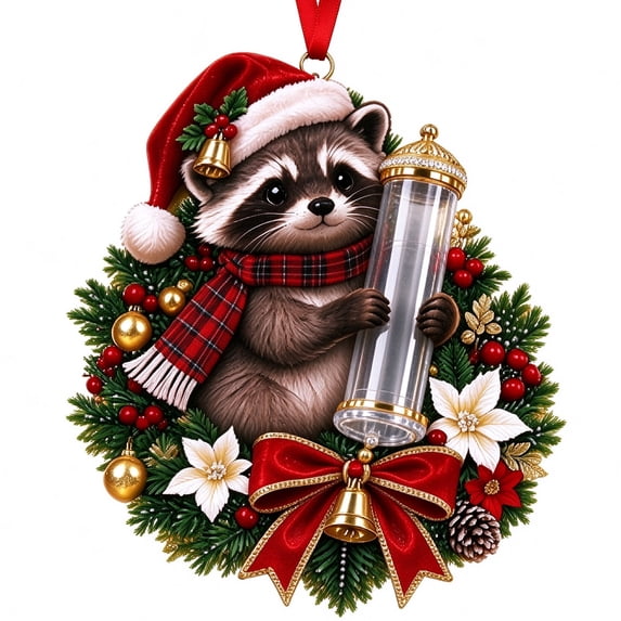 LOWLHOME Christmas Animals Cash Wallet Ornament, 2D Acrylic Hanging Christmas Tree Ornament, Money Gift Card Holder for Stocking Stuffer Holiday Party Favor Home Decoration